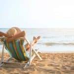 Woman on beach in summer