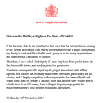 Prince Andrew steps back from royal duties