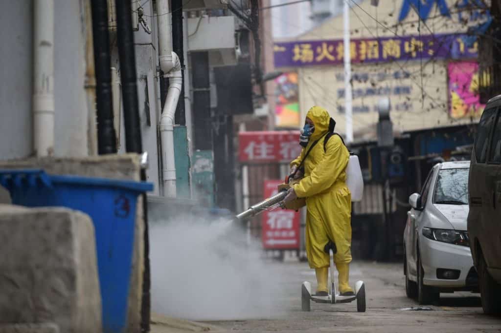 Spraying chemicals in Hubei