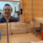 An iPad in a patient room at Stanford Health Care’s emergency department