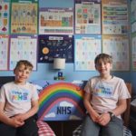 Harrison and Joey in their schooling room