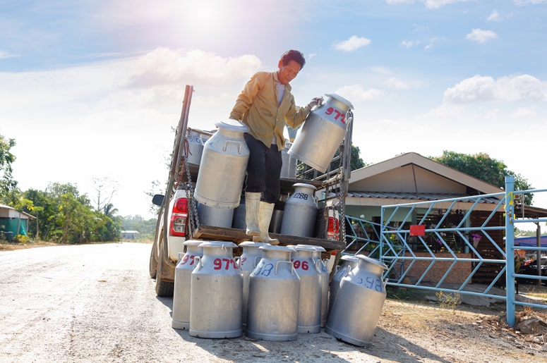 Metal milk deliveries