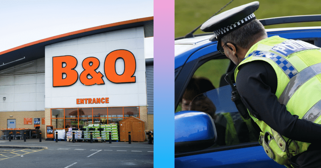 Police enforcement at B & Q