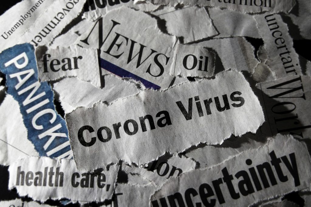 Coronavirus newspaper trimmings