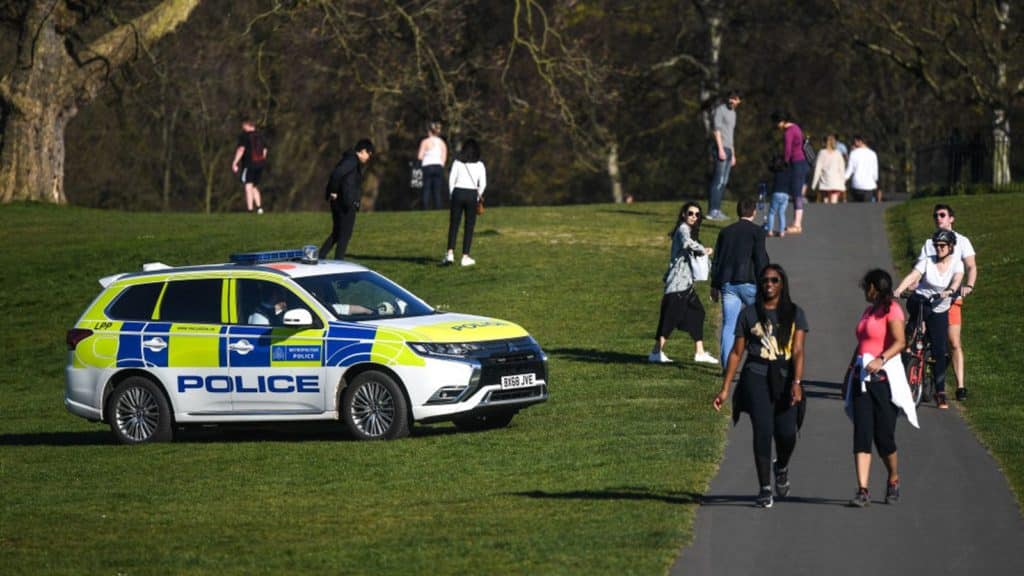 People in busy london park