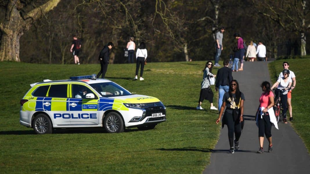 People in busy london park