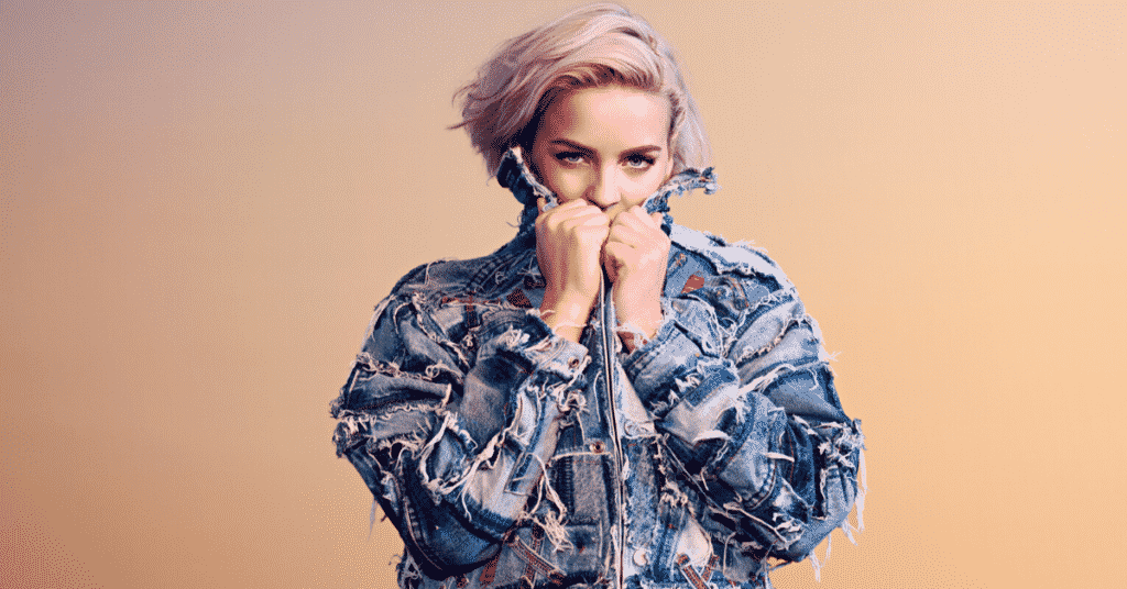 Anne Marie wearing Denim Jacket