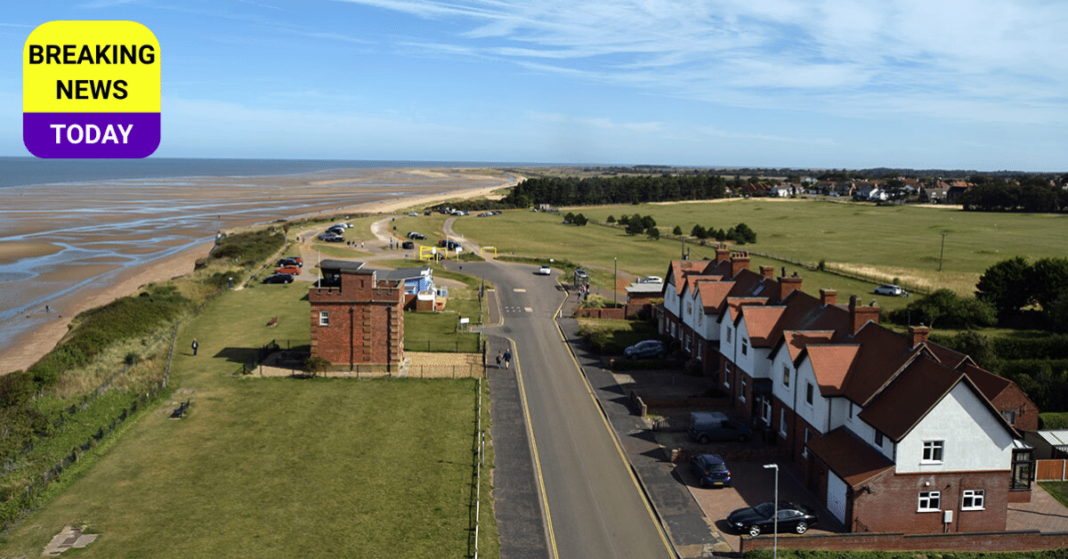 Busy beach car park