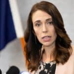 New Zealand Prime Minister Jacinda Ardern during a news conference in Christchurch