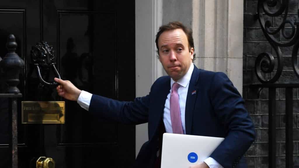 Matt Hancock entering downing street