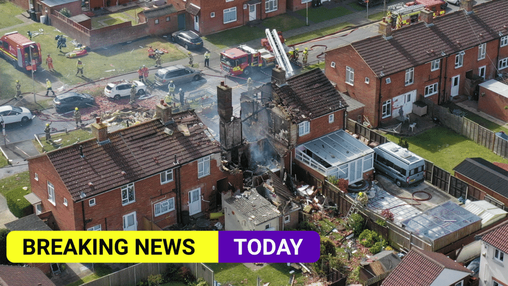 Reports of explosion and people trapped as fire at house in Ashford