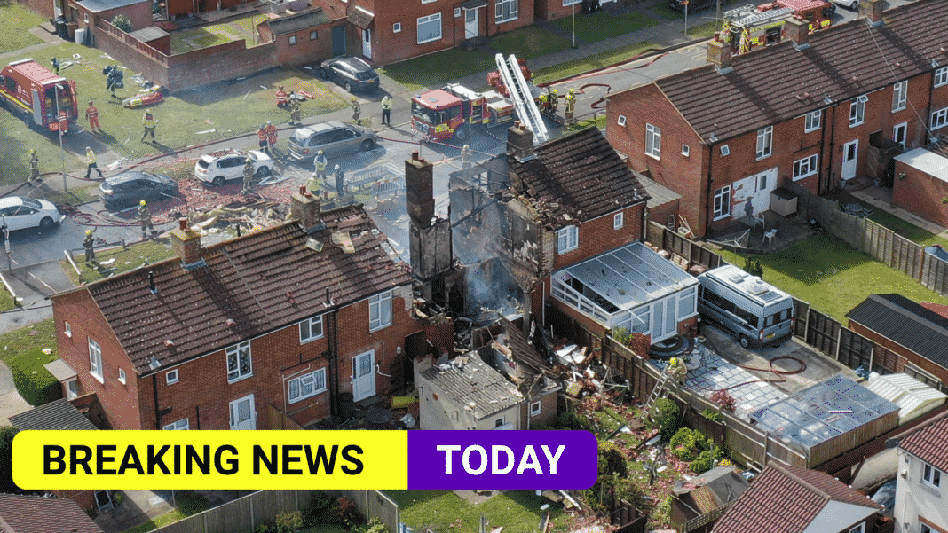 Reports of explosion and people trapped as fire at house in Ashford