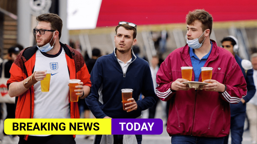 England fans are set to buy 'nearly 7 million pints' during Denmark game