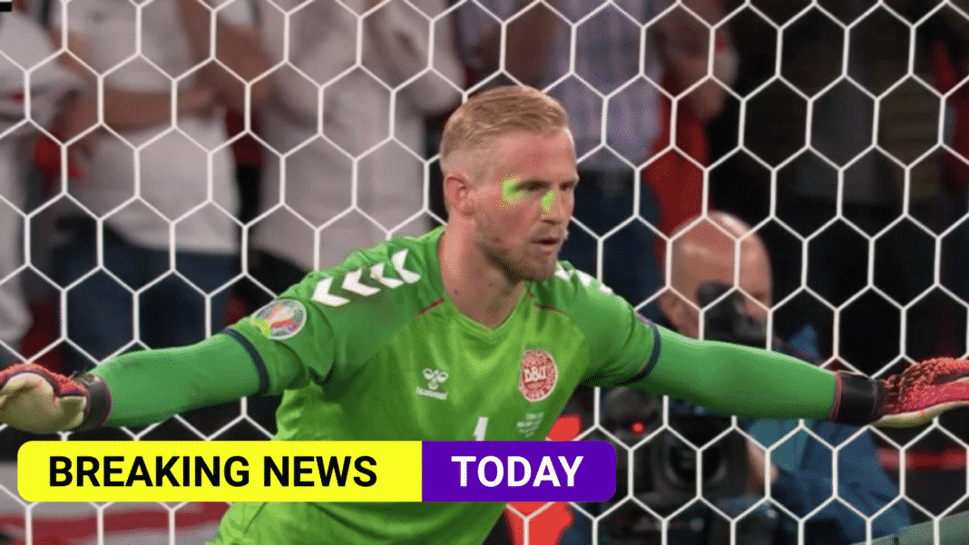 England charged by UEFA after fans point laser at Denmark's keeper