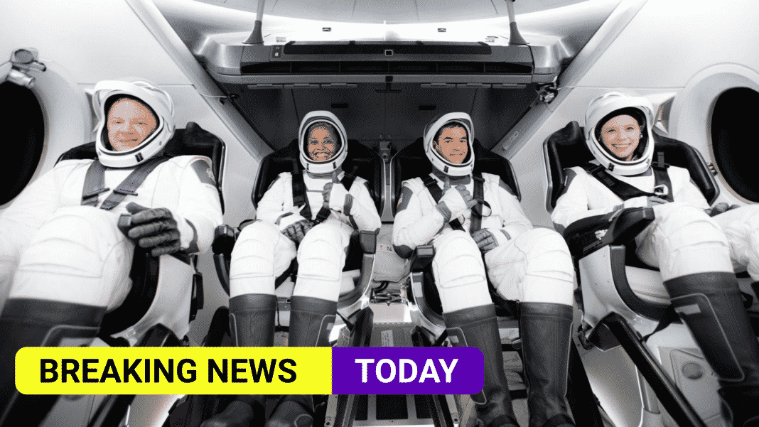 Four citizen astronauts blast off on a three-day journey, orbiting the Earth