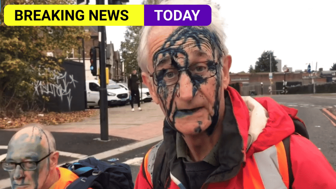 Ink thrown on Insulate Britain protesters as they block roads