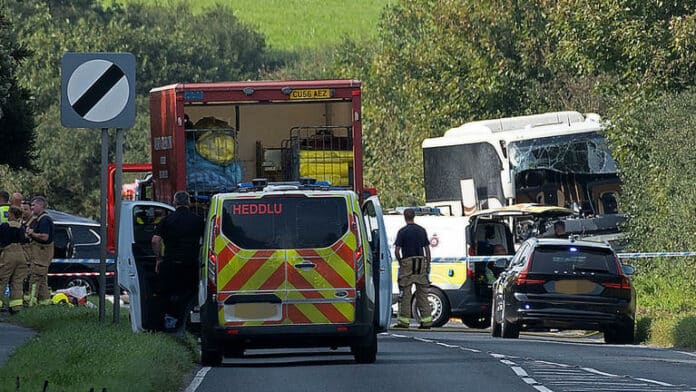 Emergency services at the scene of the crash. Pic: Martin Cavaney © Other